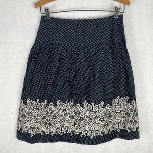 Ann Taylor LOFT Size 0 Black Polka Dot Skirt